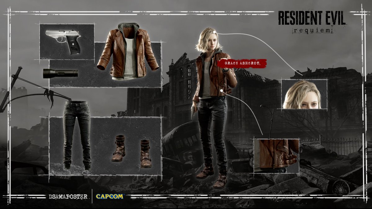 Resident Evil requiem Leon s. Kennedy - Grace Ashcroft (Outfit design)