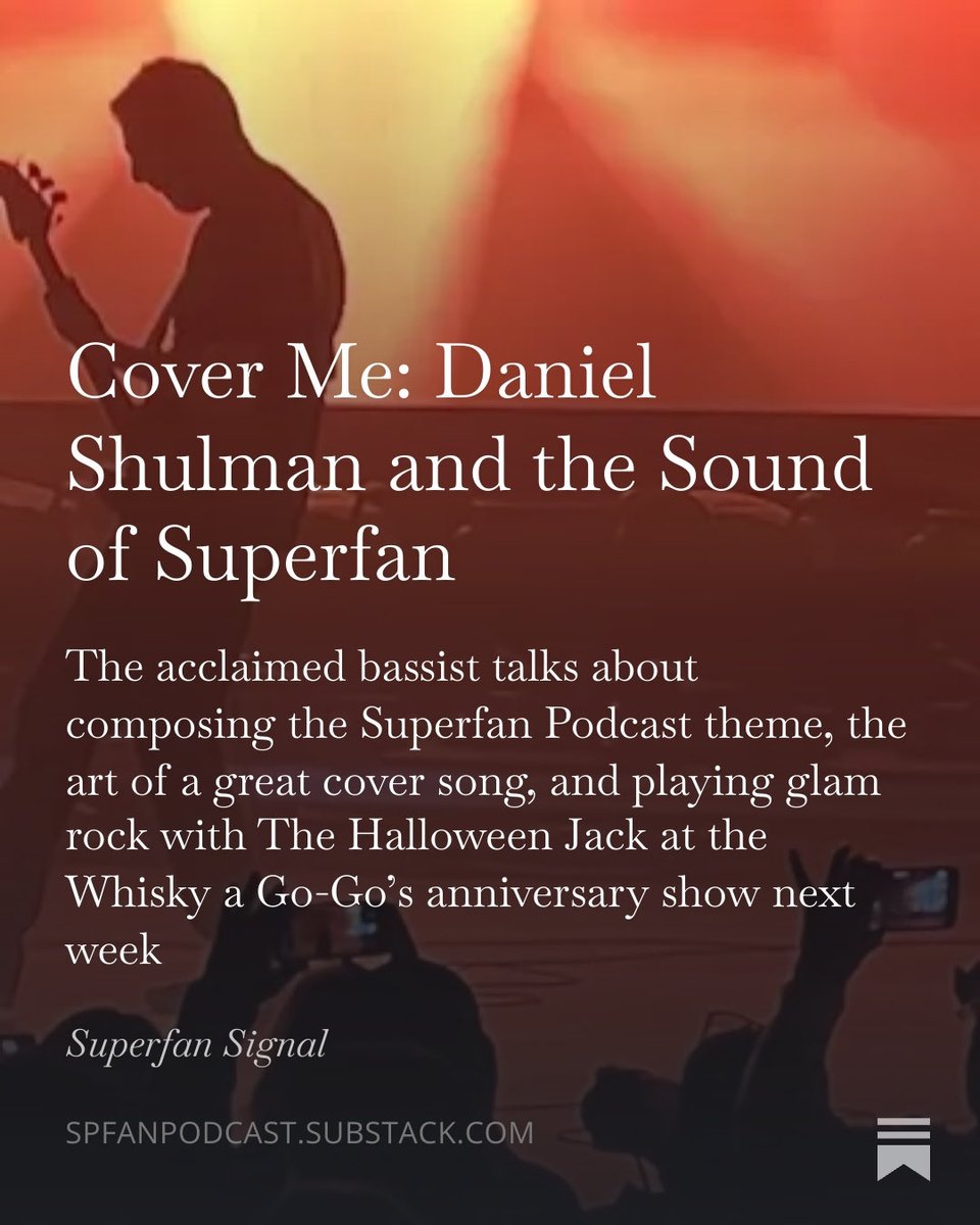 SpfanPodcast's tweet photo. Superfan talks to the musical man behind the podcast’s theme song, Daniel Shulman, who is playing at The Whisky A Go-Go on January 16th with his band, The Halloween Jack! Tickets are available (link inside), the Superfan co-hosts will see you there! 🎸🥃 

https://t.co/2wuciNdaex https://t.co/QpYC9va2eW