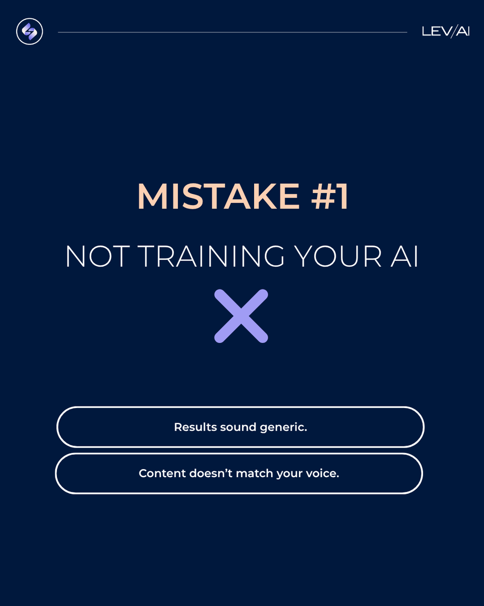 GetLevai's tweet photo. AI is powerful—but only if you use it the right way.

Here are 3 common mistakes most marketers make (and how to fix them).
 
Which mistake do you see most often?

#GetLEVAI #SmallBusinessTips #AIforBusiness #LEVAI #Entrepreneurship #MarketingMadeEasy https://t.co/ZyU1uQcvmv