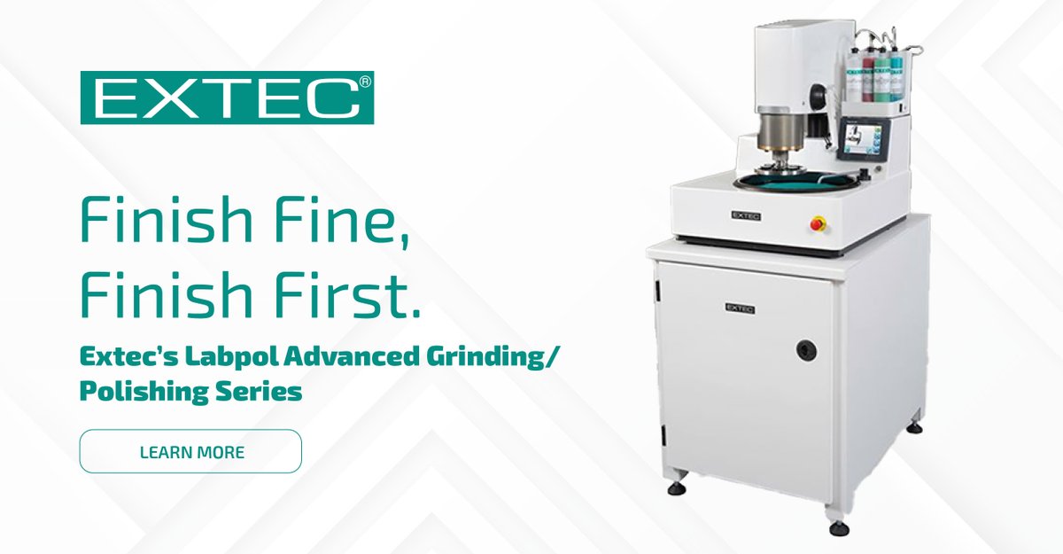 ExtecCorp's tweet image. Your samples will be ready for #metallography in no time with #Extec's #Labpol series. Extec's advanced #grinders and #polishers improve #composites sample prep efficiency in your lab. The race is on, beat the competition and view our product range here: shorturl.at/HOwFr