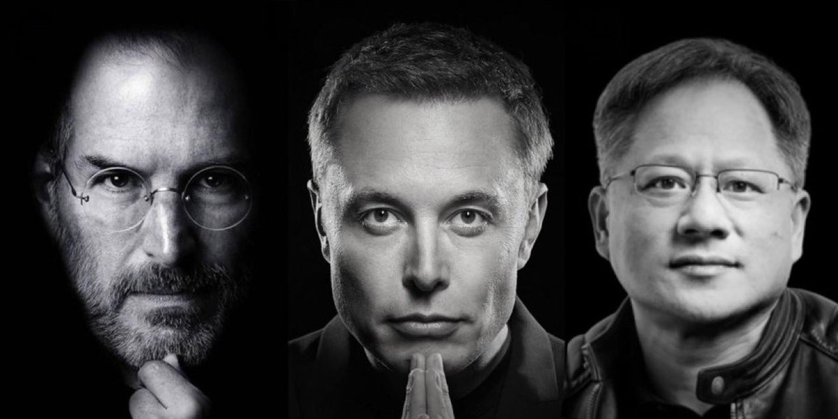niccruzpatane's tweet image. My 3 most influential CEOs in history:

1. Elon Musk
2. Jensen Huang
3. Steve Jobs