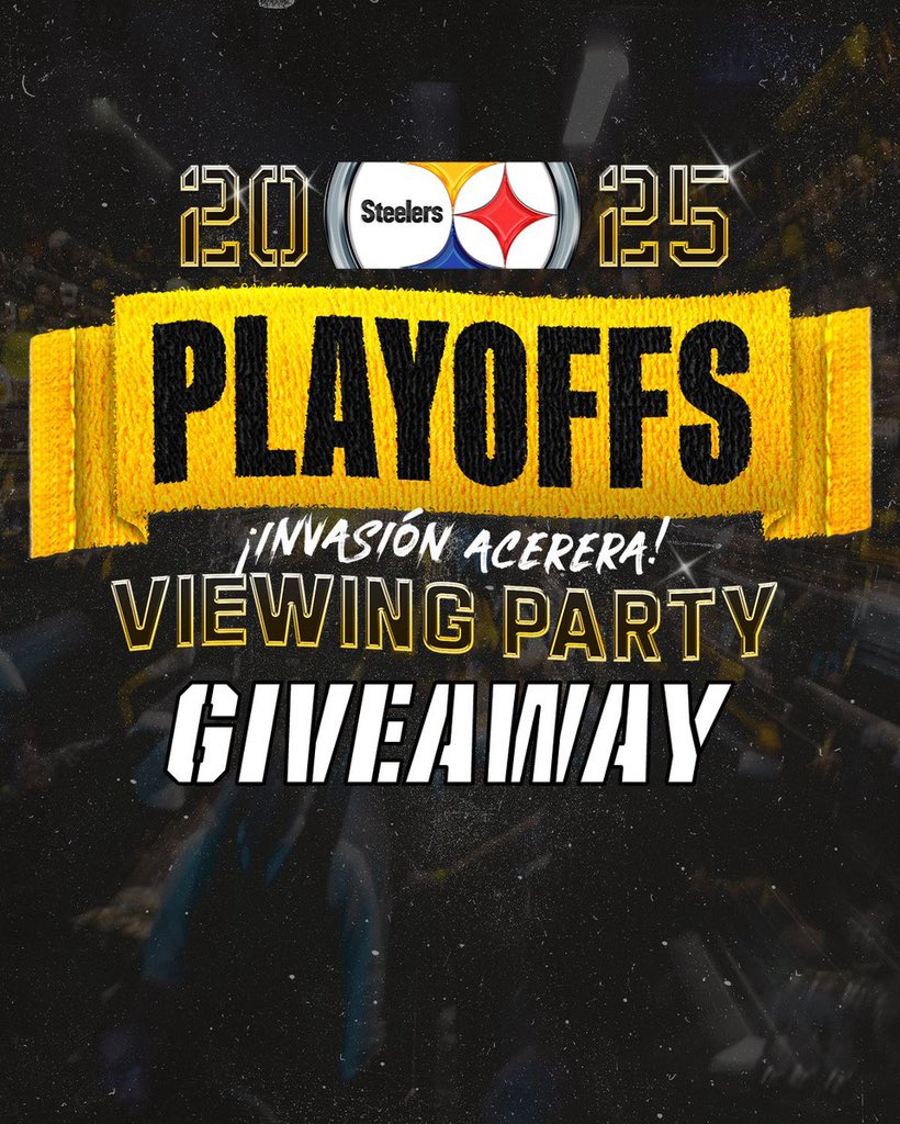 LosSteelers's tweet photo. Gana 2️⃣ boletos para nuestra Viewing Party en la CDMX y vive la Ronda Wild Card, mientras tus Steelers se enfrentan a los Texans. Síguenos en @LosSteelers, dale like y menciona a la persona con la que gustaría ir 😎🇲🇽 https://t.co/ntPTAsvaWy