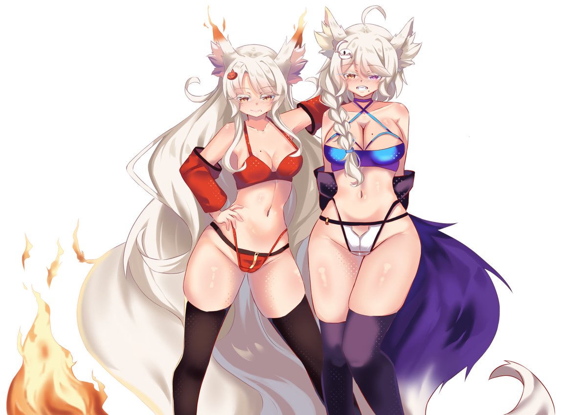 Erynn and Lyra Lannover 
i really love my kids :D they're my babys 
I like this artwork with her favorite Pokemon. Do you know which Pokemon they are?

#Vtuber #Pokemon