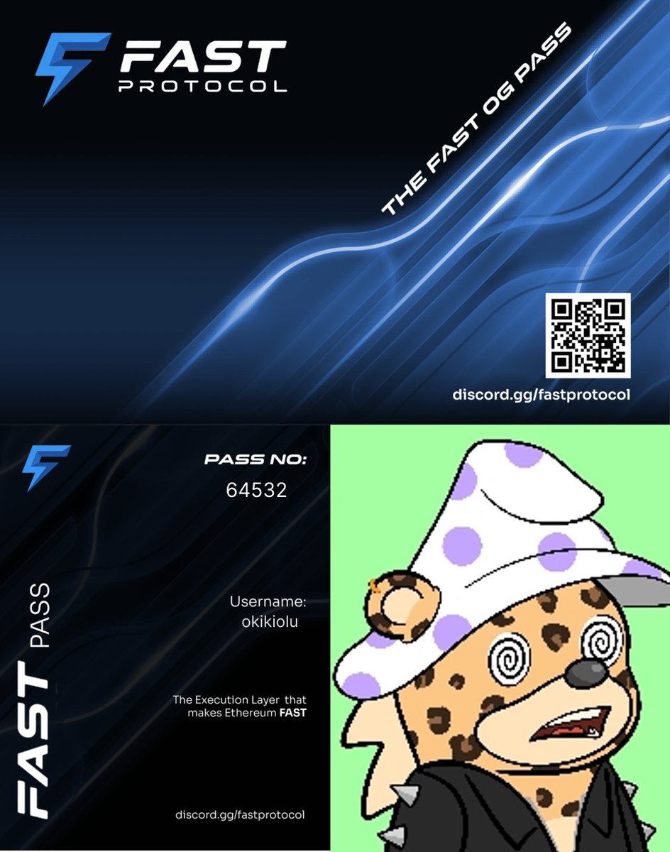 Early into @fast_protocol with a Fast OG Pass.

Infra backed by a16z CSX, focused on preconfirmations and FAST

execution on Ethereum.

Get in here: discord.gg/fastprotocol