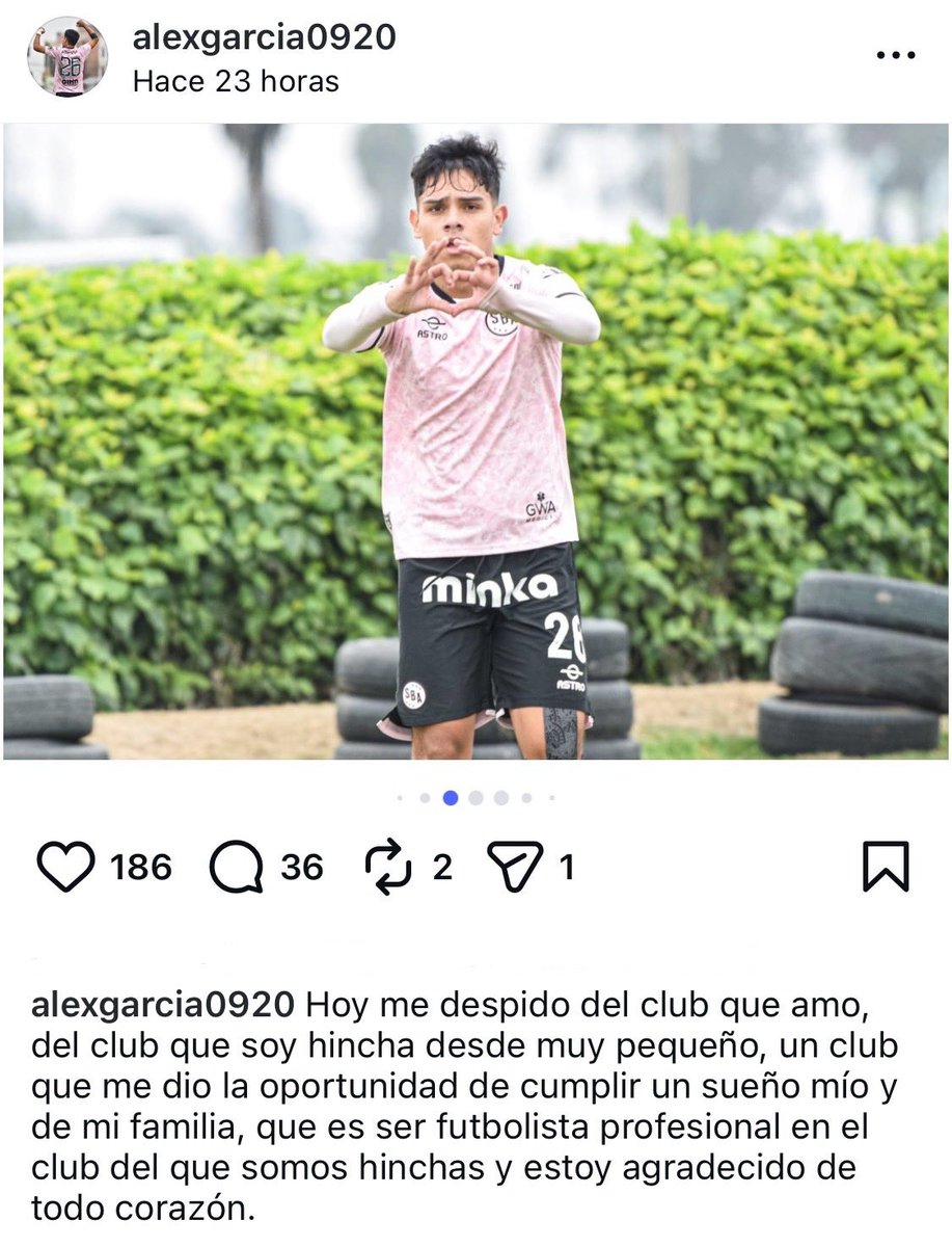 Alexander García se despide del club