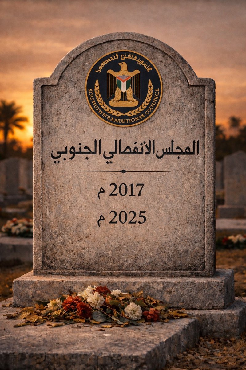 وفاة المجلس الانفصالي الجنوبي في #اليمن اليوم عن عمر يناهز تسع سنين..