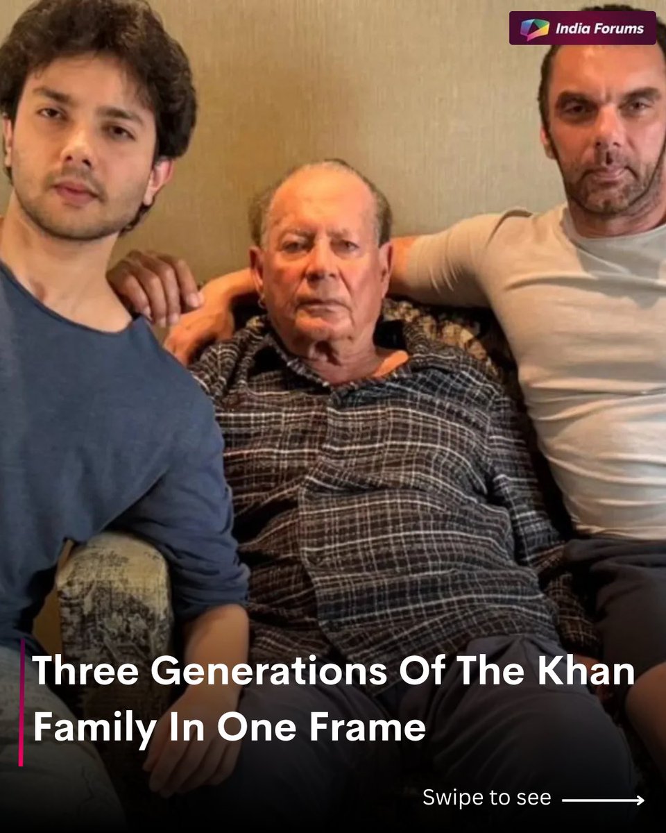 indiaforums's tweet photo. Sohail Khan shared these cute pictures with Father Salim Khan, himself and son Nirvaan Khan 🤩
.
.
.
#KhanFamilyThreeGenerations #SohailSalim #NirvaanKhan #IF #IndiaForums https://t.co/B2MFf7zisP