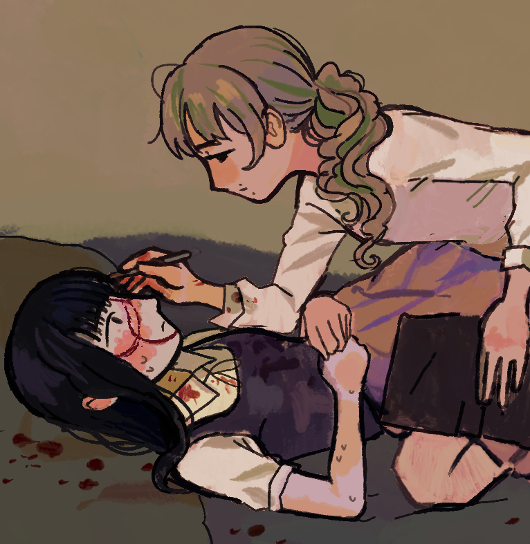 0waxwing's tweet image. silly marina + samarie doodle for a tumblr anon :-9