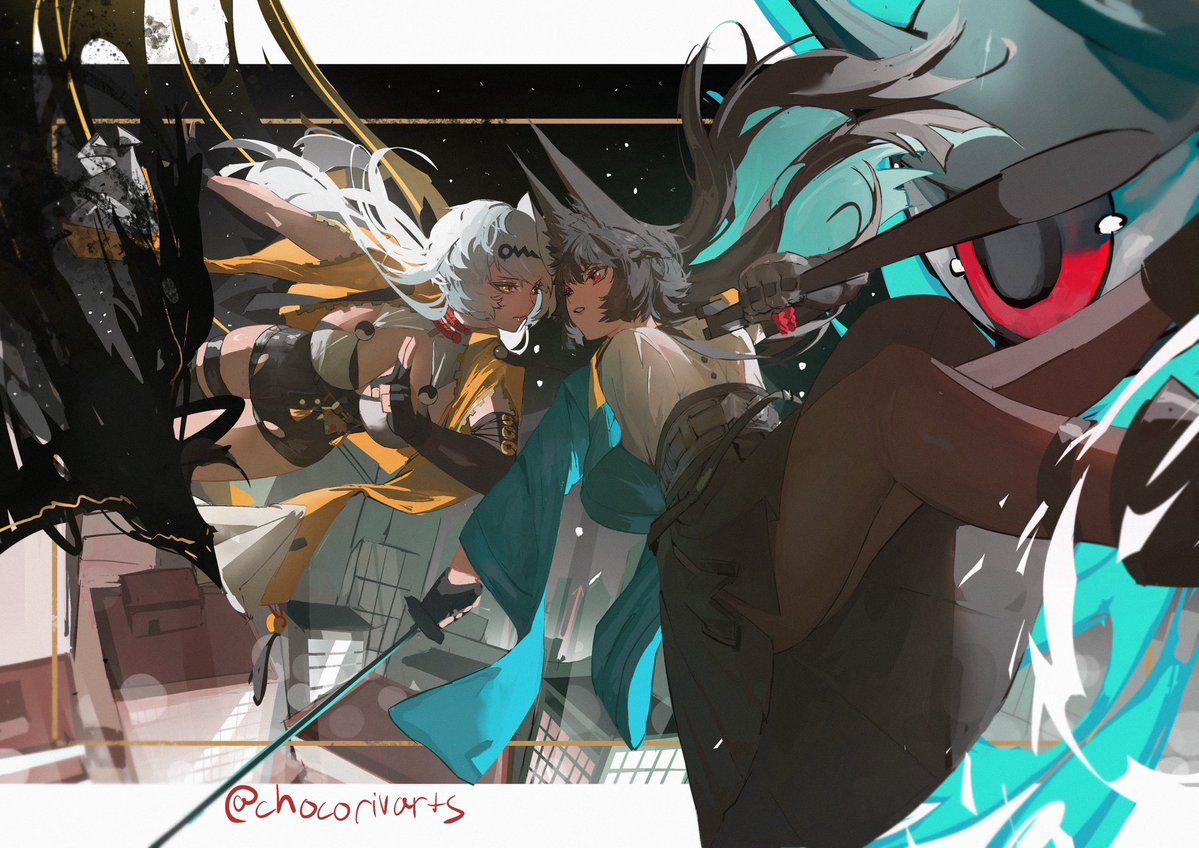 chocorivarts's tweet image. A yixuan and Miyabi piece I’ve bin workin on n off, I think it turned out pretty neat