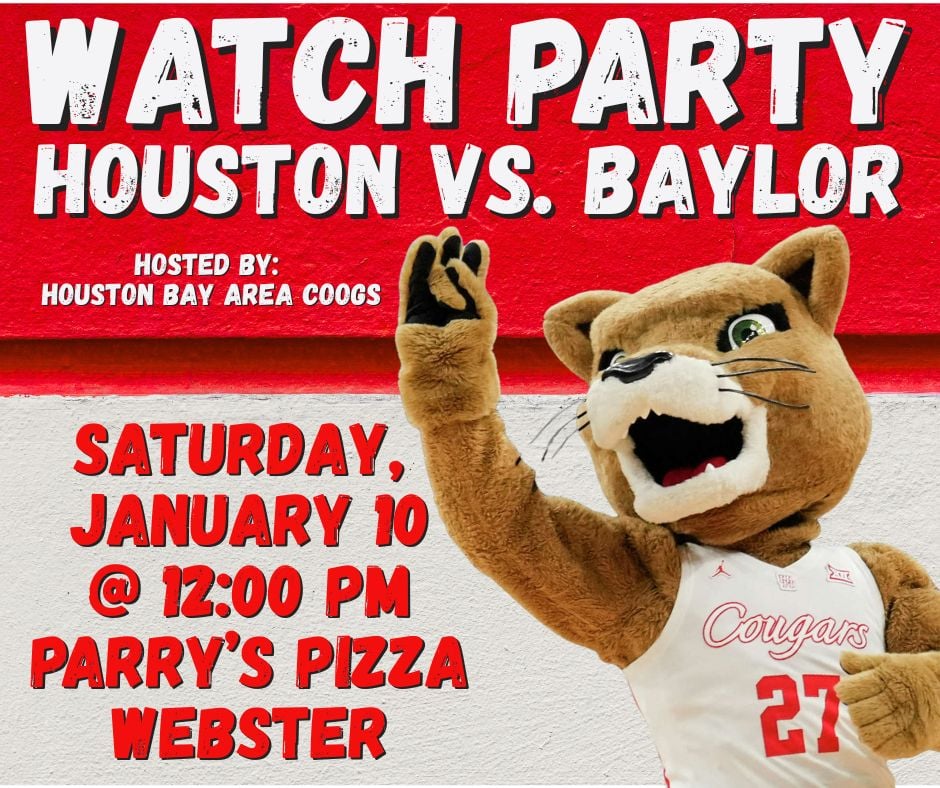 BayAreaCoogs's tweet image. Lunch, hoops, &amp;amp; #Coog pride 🏀🍕 Meet @BayAreaCoogs at Parry’s Webster!
#GoCoogs #ForTheCity
@UHCougarMBK @UHCougars @houstonalumni @UHouston