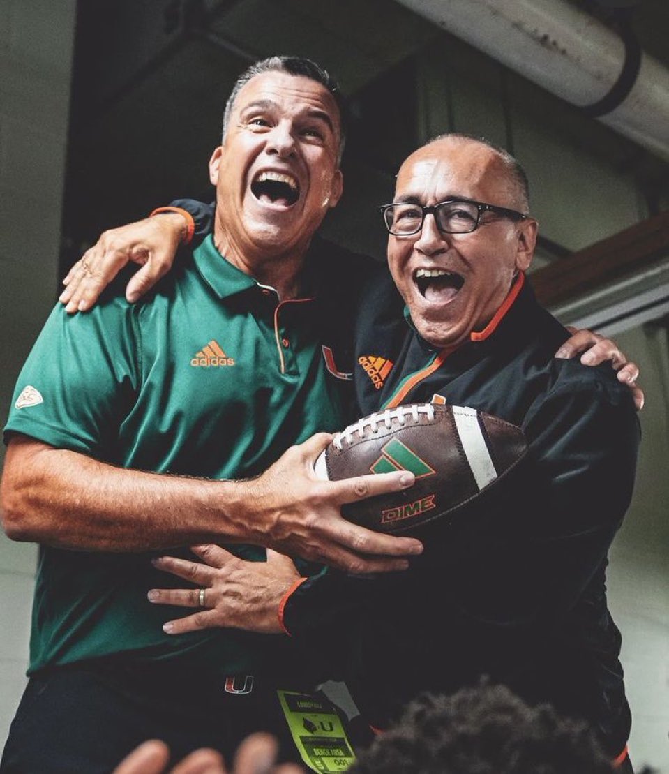 JonathanLones's tweet photo. If you are as ecstatic as I am right now with the state of @CanesFootball, these are the people we should thank the most:

@coach_cristobal 💪 
#JoeEchevarria 🙌
@rudyfernandez23 🐺 

#GoCanes https://t.co/PfMMjrxdJQ