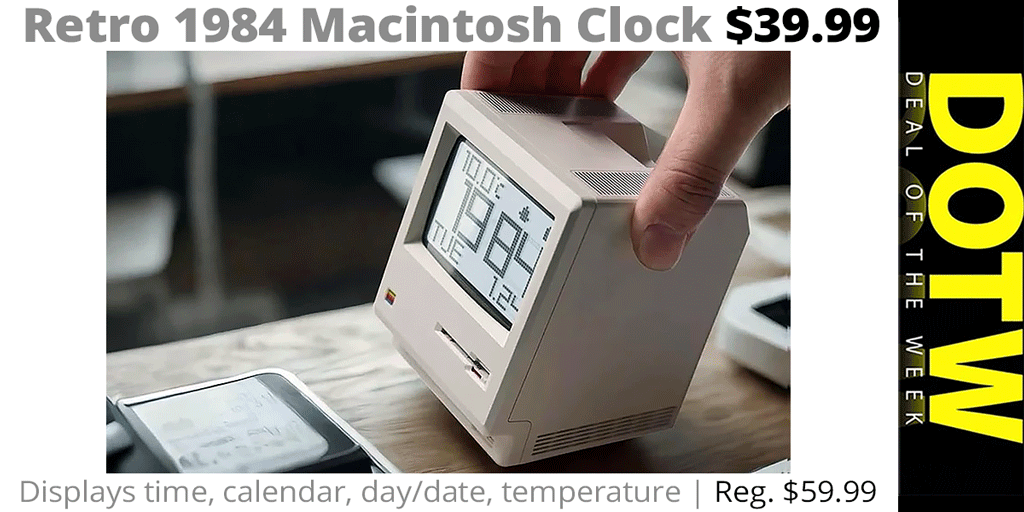 #ConnectingPoint's latest DEAL OF THE WEEK ( 1/9/26): Retro 1984 Macintosh Clock - reg. $59.99; #DOTW sale price $39.99. Through 1/15/26 while supplies last. | tinyurl.com/2d6ad86m
.
#Apple #DealOfTheWeek #Mac #MedfordOregon #RogueValley #SouthernOregon