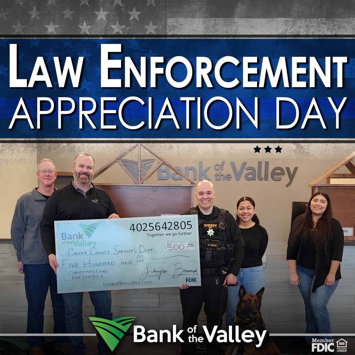 We are grateful each and every day to those that protect and serve our communities. Happy Law Enforcement Appreciation Day!