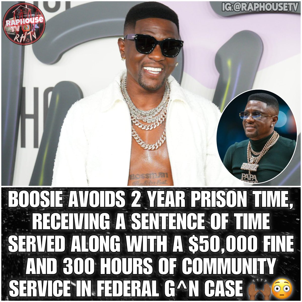 Boosie Avoids 2 Year Prison Time, Receiving A Sentence Of Time Served Along With A $50,000 Fine And 300 Hours Of Community Service In Federal Gun Case 🙌🏾😳