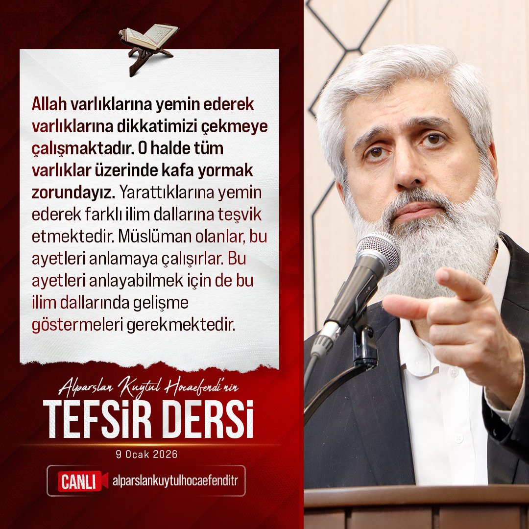 Allah varlıklarına yemin ederek varlıklarına dikkatimizi çekmeye çalışmaktadır. O halde tüm varlıklar üzerinde kafa yormak zorundayız. Yarattıklarına yemin ederek farklı ilim dallarına teşvik etmektedir. Müslüman olanlar, bu ayetleri anlamaya çalışırlar. Bu ayetleri anlayabilmek