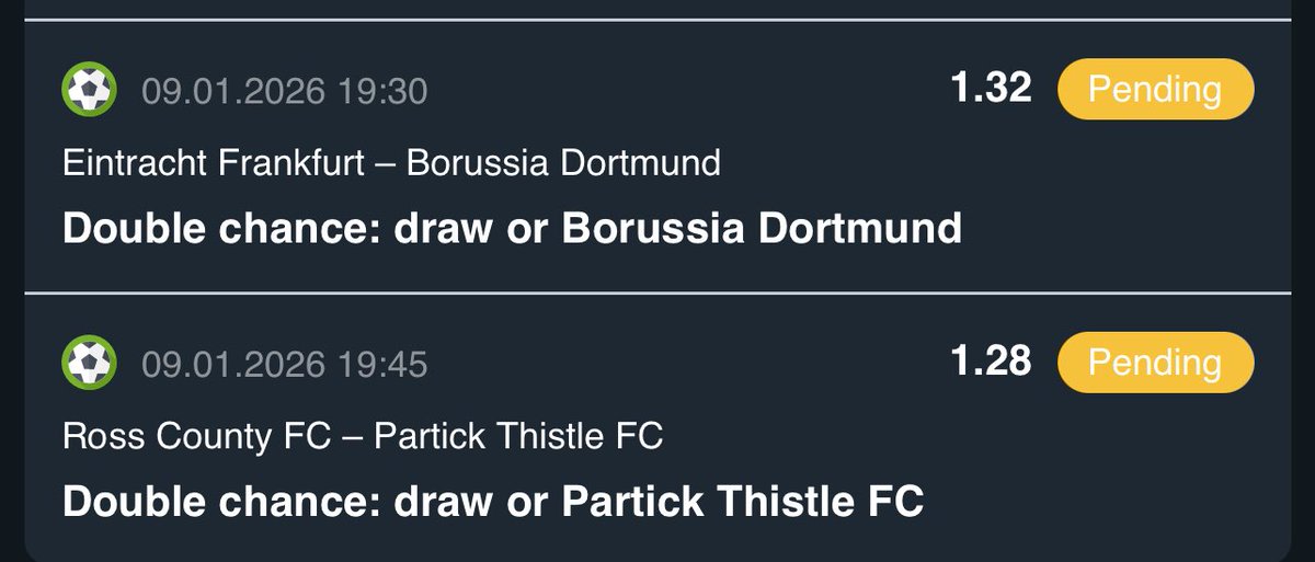OnChainBets's tweet image. Tonight’s ⚽️ double 

🇩🇪 Dortmund - DC
🏴󠁧󠁢󠁳󠁣󠁴󠁿 Partick Thistle - DC

I’m placing with $ETH on Vave

Join me

refcrpto.xyz/?id=529206&amp;amp;ref…