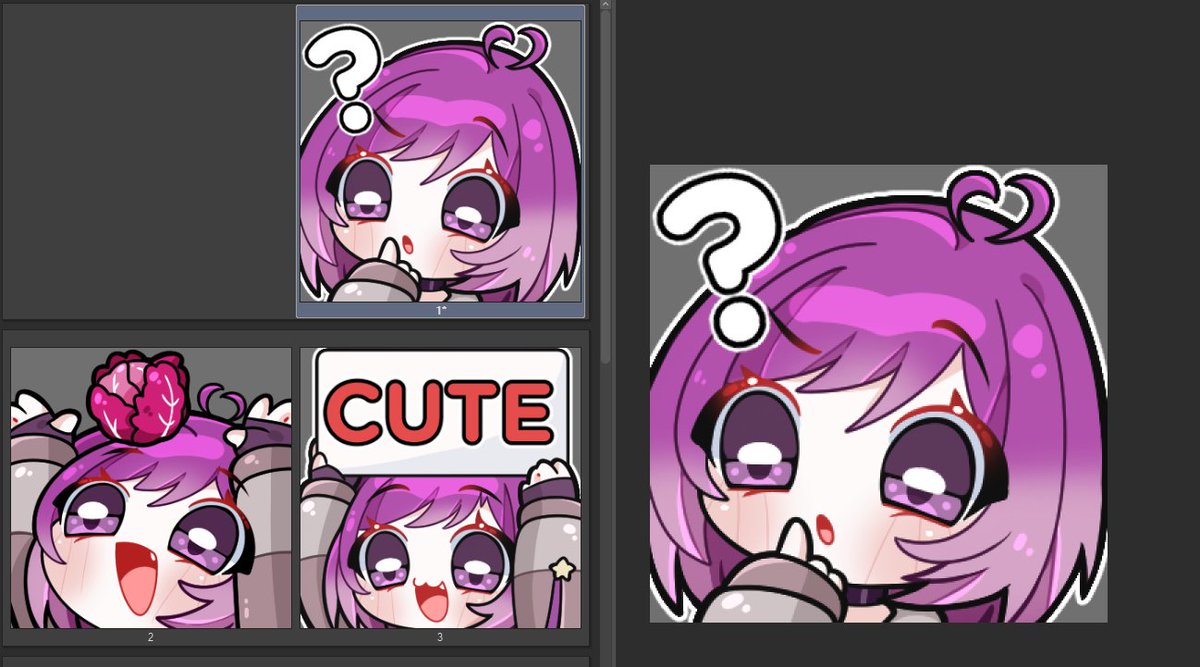 hellee_art's tweet image. smol wip from today from a pack of 10. Today was purple hair 💜