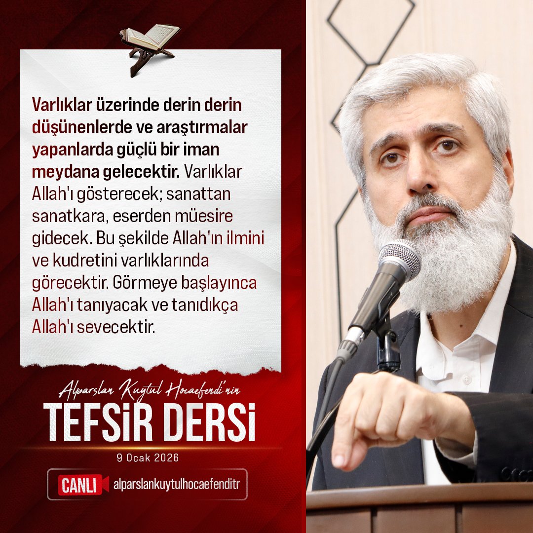Varlıklar üzerinde derin derin düşünenlerde ve araştırmalar yapanlarda güçlü bir iman meydana gelecektir.

ŞemsSuresi TefsirDersi
#AlparslanHocaylaTefsirDersi