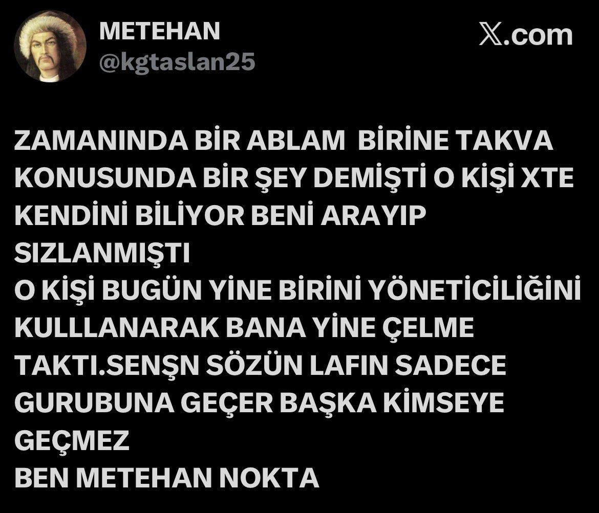 Korkum yok ben burdayım yüreğiniz varsa çıkın karşıma 
METEHAN DEĞİŞMEDİ DEĞİŞMEZ 
TAKVA KONUSUNDA ABLA HAKLIYMIŞ SİZ SADECE ÇIKARINIZ İÇİN BURDASINIZ O KADAR 

Okan Buruk Ümit Davala Yeni
Son Dakika Can Armando Güner
#TümEmeklilereEşitSeyyanen