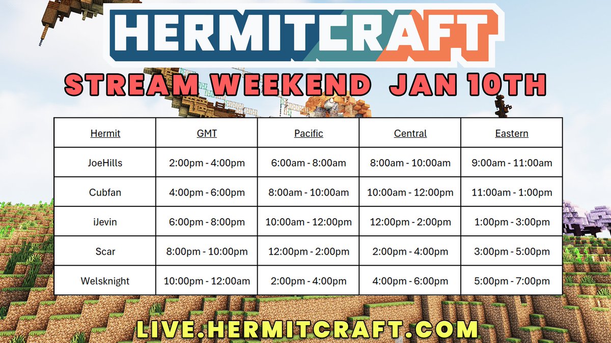 iJevin's tweet image. Hermitcraft Stream Weekend! 

Ill be live Saturday at 1pm est!