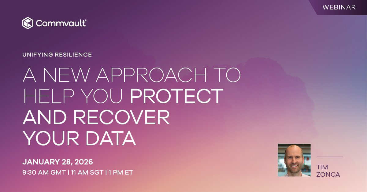Resilience is no longer just backup​ — it’s data, identity, and cyber recovery working together. Join our webinar this month to see how Commvault Cloud Unity unifies enterprise resilience into one platform.

Register now: bit.ly/4qIFFyP

#ResOps #CyberResilience