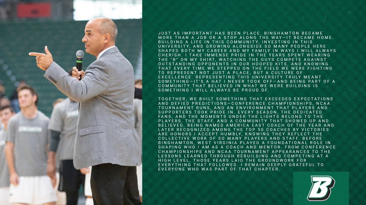 BinghamtonMSOC's tweet photo. A Letter from Coach Marco.

Read the full letter and story here: https://t.co/bzaQN7vJ7a https://t.co/V3EPBHahMz