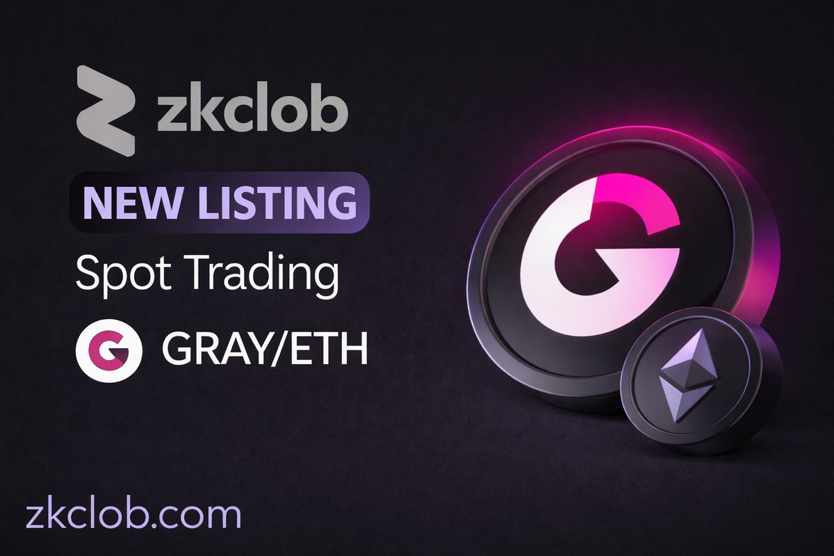 We’re proud to announce that $GRAY (Gradient) is now officially live on zkCLOB and available for spot trading on our fully private, self-custodial exchange.

Gradient is an off-AMM liquidity and execution layer designed to enable efficient, low-impact trading for long-tail
