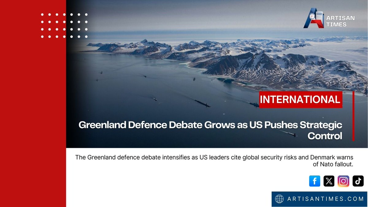 artisan_times's tweet photo. US officials push Greenland’s strategic importance as Denmark warns of Nato risks.
#BreakingNews #Greenland #SecurityDebate
Read more: https://t.co/O13uj4glyR https://t.co/yC5zvIUq5W