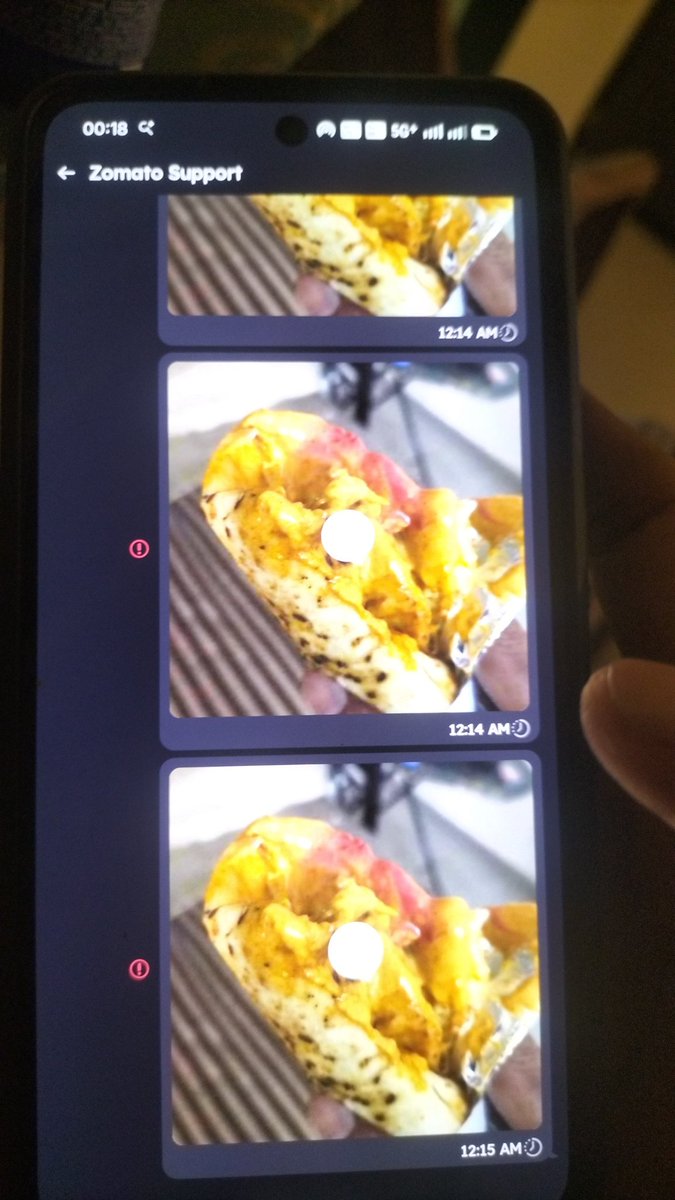 SJvg21's tweet photo. @zomatocare ordered 2 Arabian shawarma and got 2 spicy Shawermas instead. Complained in the app, it asked me to upload picture, I did it 3 times then it asked to do upload again...and now it's not accepting my images...what is this nonsense. https://t.co/FrpVX8TJFG