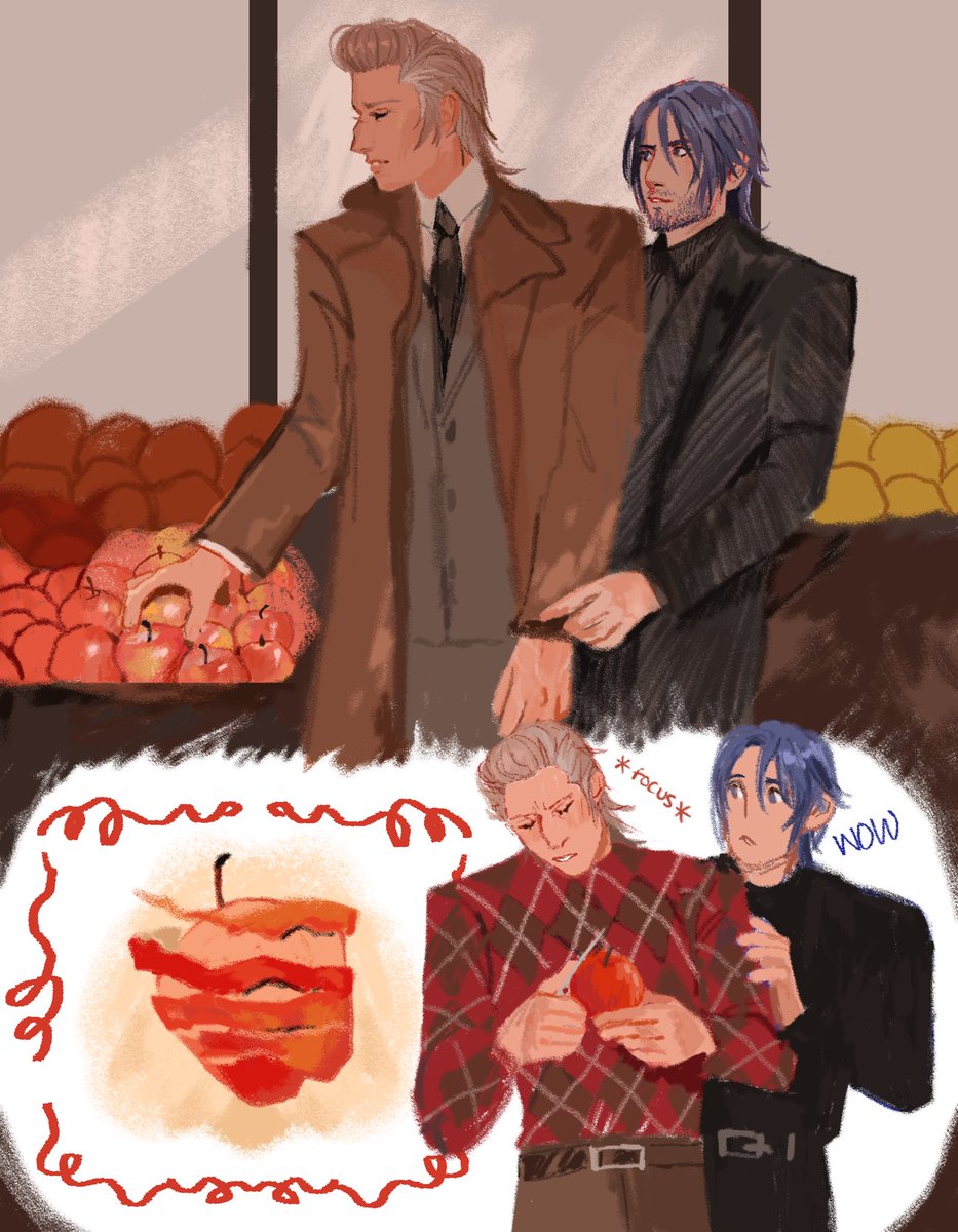 jooliart's tweet image. peeling an apple for ur beloved #ffxv #ignoct