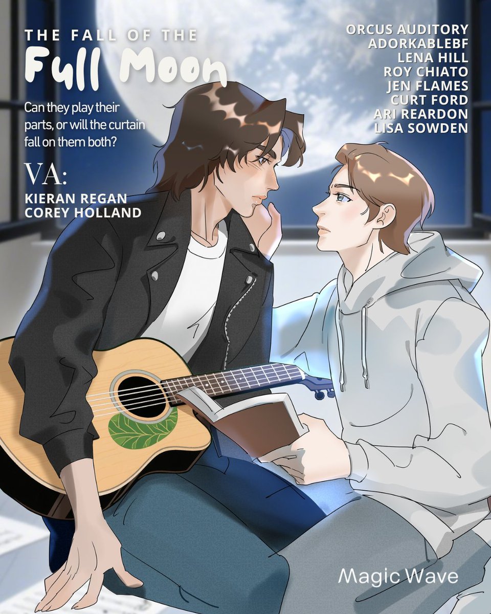 magicwaveaudios's tweet image. Thrilled to announce the release of our newest audiobook, "The Fall of the Full Moon"! 

Drama club, forbidden love, and a touch of werewolf meet in our newest BL.

Voiced by our amazing cast:
@KieranReganVA 
@CoreyHolland 
@OrcusAuditory 
AdorkableBF
@RoyChiato 
@JenofFlames…