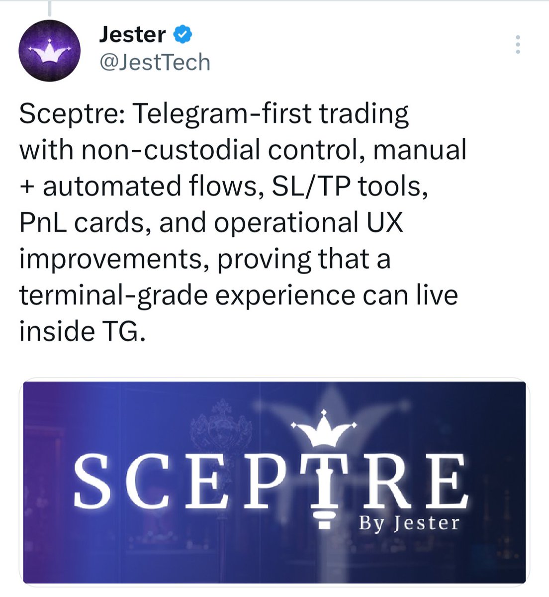 Crypt0_Fool's tweet image. Why I post pnl cards during alpha. 

I’m not here to flex big numbers.
Size is tiny, on purpose.
I’m posting these because I want to share.
How the system behaves.
A signal. A trade. A card, two, three or maybe six-seven (sorry)..
Still in Alpha, but fully automated.
$JEST 💪