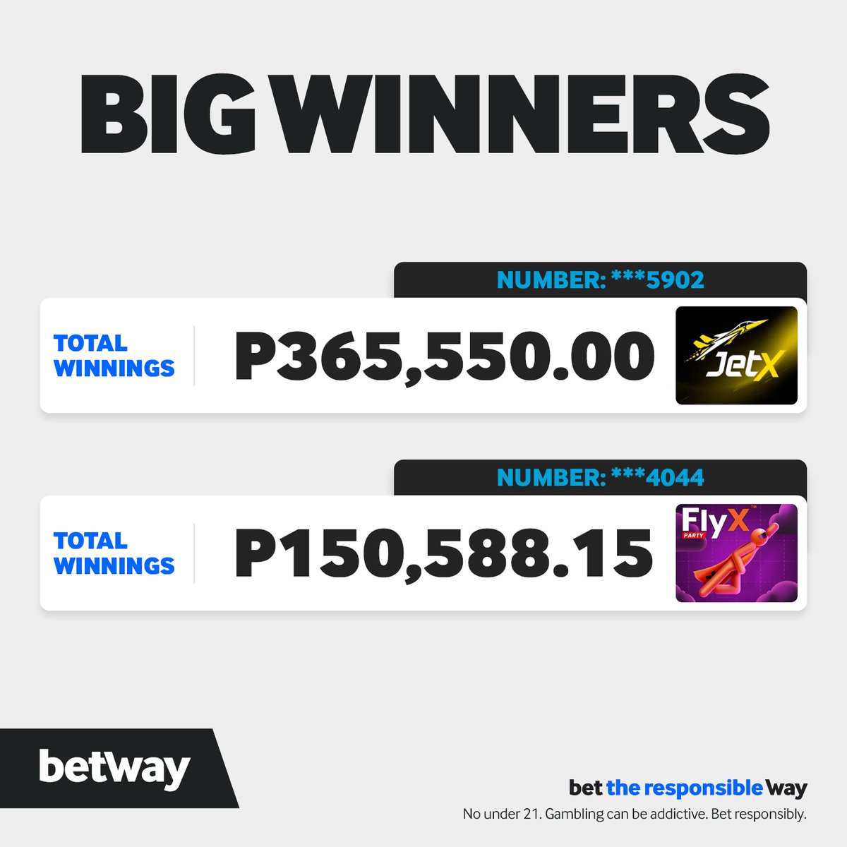 Congratulations to our Big Winners! 
#bigwinners #betway