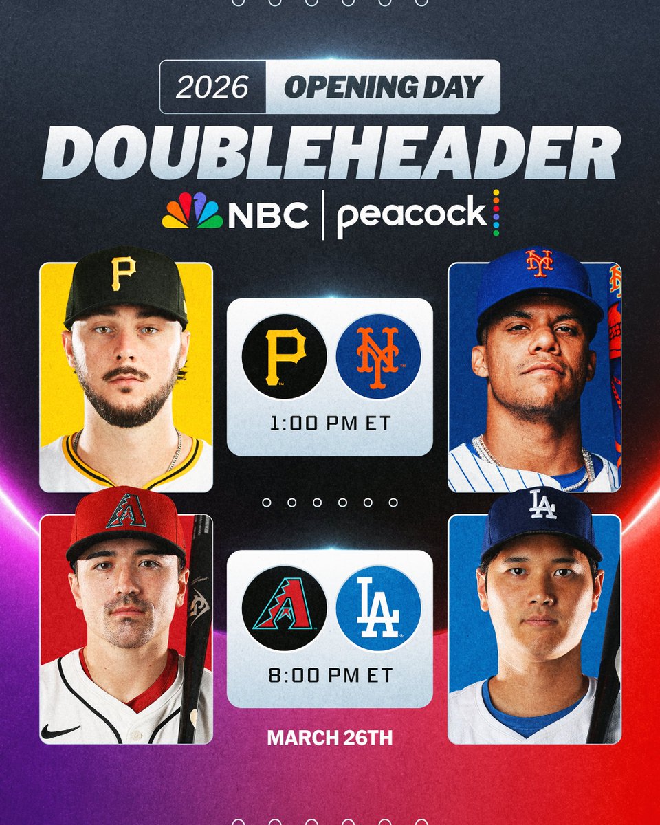 Paul Skenes visits Queens 🔥
The World Series champs raise their banner 🏆

Get ready for an epic #OpeningDay doubleheader on NBC and Peacock 😤