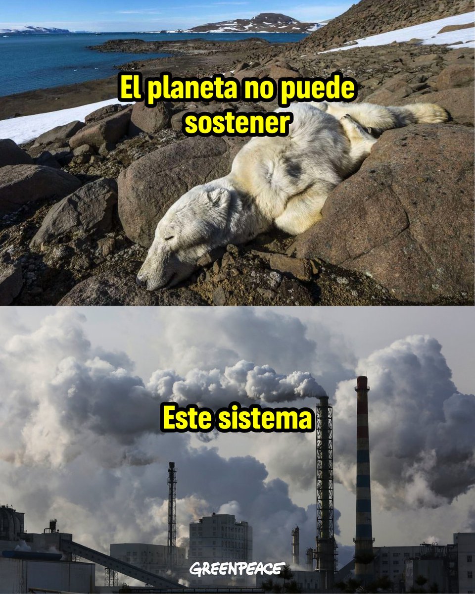 greenpeacemx's tweet image. 🚨 El planeta ya no puede soportar más. 

Cualquier sistema que no tiene en cuenta el impacto a la biodiversidad, el clima o a la capacidad de nuestro planeta de sustentar la vida, no trae progreso; es un callejón sin salida. ⚠️

 Firmando aquí: act.gp/49p5ZHq 👈
