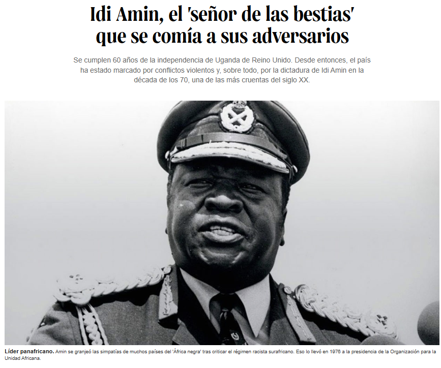 Mas que el de Hitler, yo le veo el mismo trastorno que el de Idi Amin.
Parece estar a nada de empezar a comerse a sus enemigos.