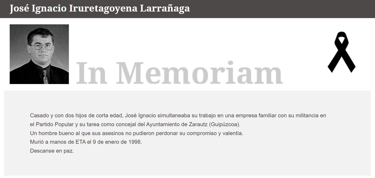 PPVasco's tweet photo. ⚫️🕯️ Hoy hace 28 años, la banda terrorista de ETA asesinó a nuestro compañero José Ignacio Iruretagoyena Larrañaga en Zarautz.

Concejal del @ppopular en Zarautz, casado y padre de dos hijos. Luchador de la libertad y de la democracia.

Siempre en nuestro recuerdo. https://t.co/WBzixOzJZ3