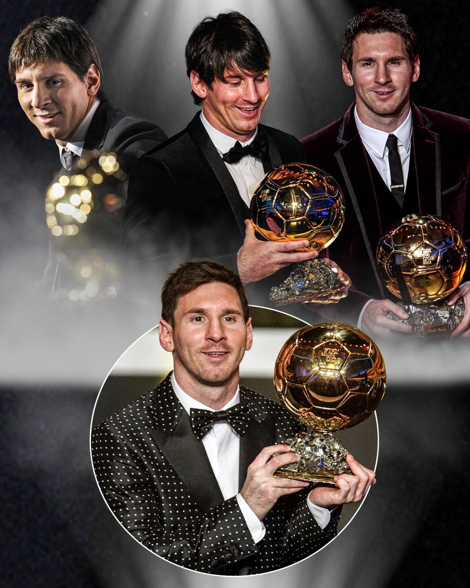 ESPNFC's tweet image. Never forget when Lionel Messi won 4 straight Ballon D'Ors, the only player to ever do so 🐐

2009 🏆
2010 🏆
2011 🏆
2012 🏆