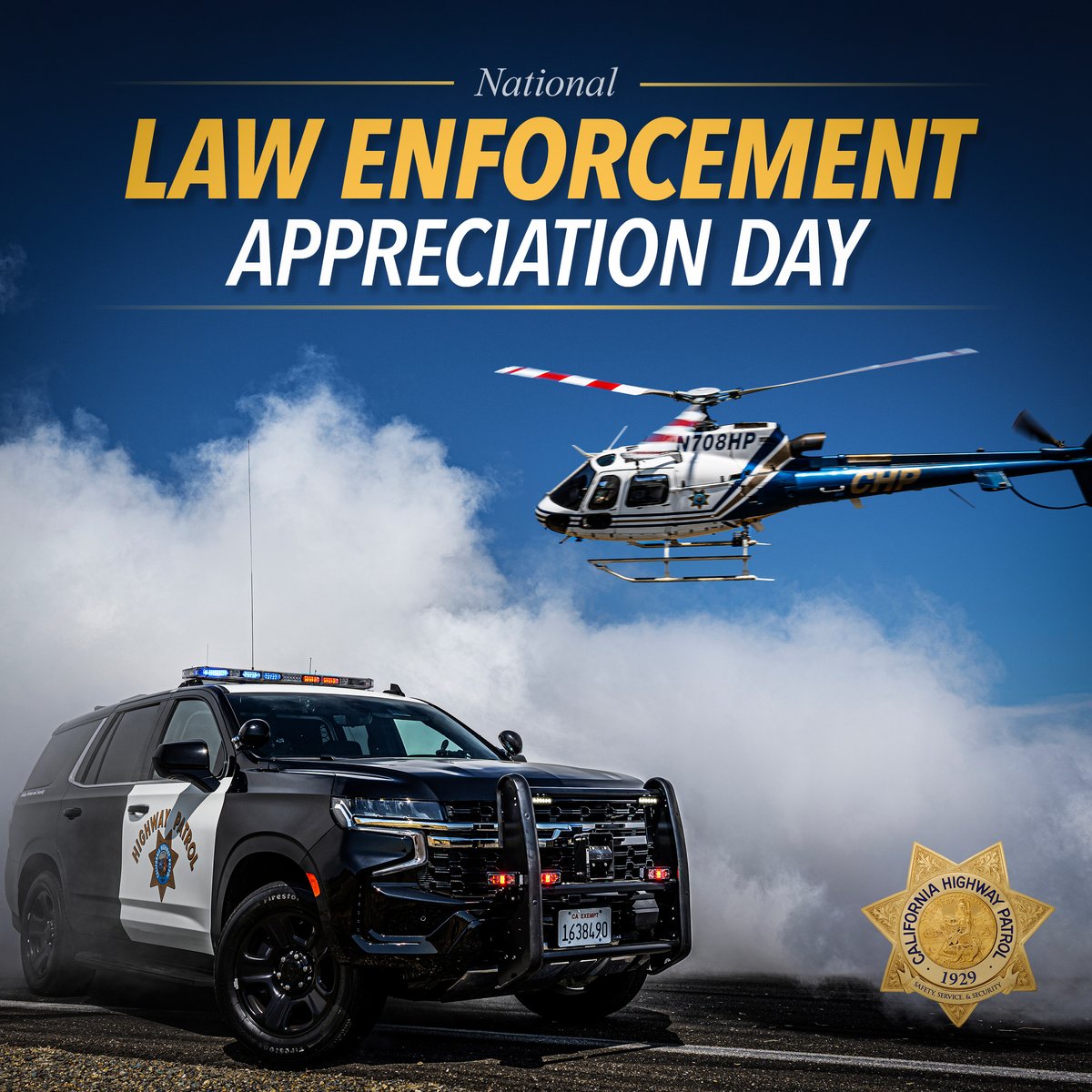 Today, on #NationalLawEnforcementAppreciationDay, the California Highway Patrol honors the dedicated men and women who serve our communities with integrity, courage, and commitment. We extend our gratitude for their service and continued commitment to keep our communities safe!