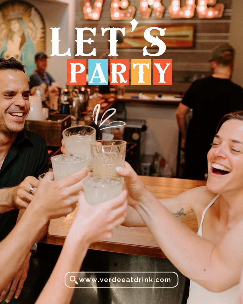 Let's party like it's taco o'clock. 🌮✨ Grab your crew and join us for good times!

verdeeatdrink.com

#LouisvilleEats #VerdeVibes #LocalLove #GoodTimes