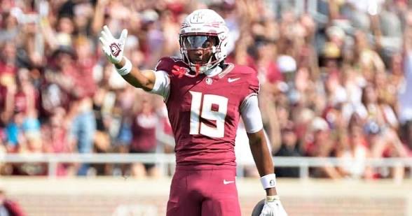 Warchant's tweet image. FSU WR Micahi Danzy, who caught 27 passes for 571 yards and 3 touchdowns this season and also rushed for 216 yards and 3 more TDs, announced Friday he is returning to the Seminoles in 2026. 

on3.com/boards/threads…