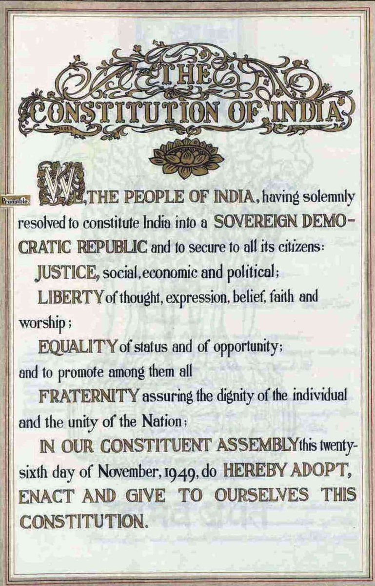 #FreedomAtMidnightS2 
Original Preamble of Indian Constitution.