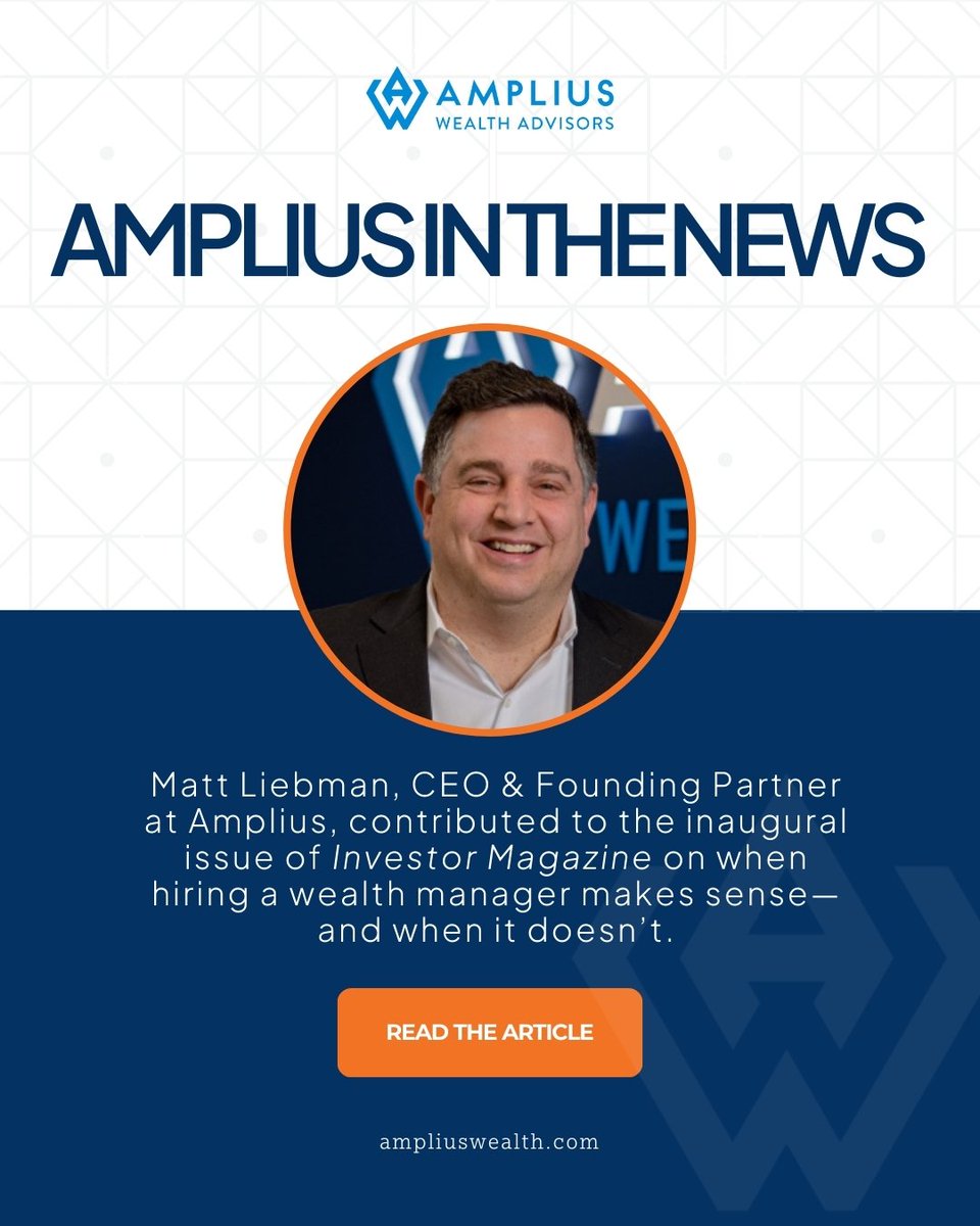 Matt Liebman, Partner and CEO at Amplius, contributed to the inaugural issue of Investor Magazine on when hiring a wealth manager makes sense—and when it doesn’t.

hubs.ly/Q03-3dwM0