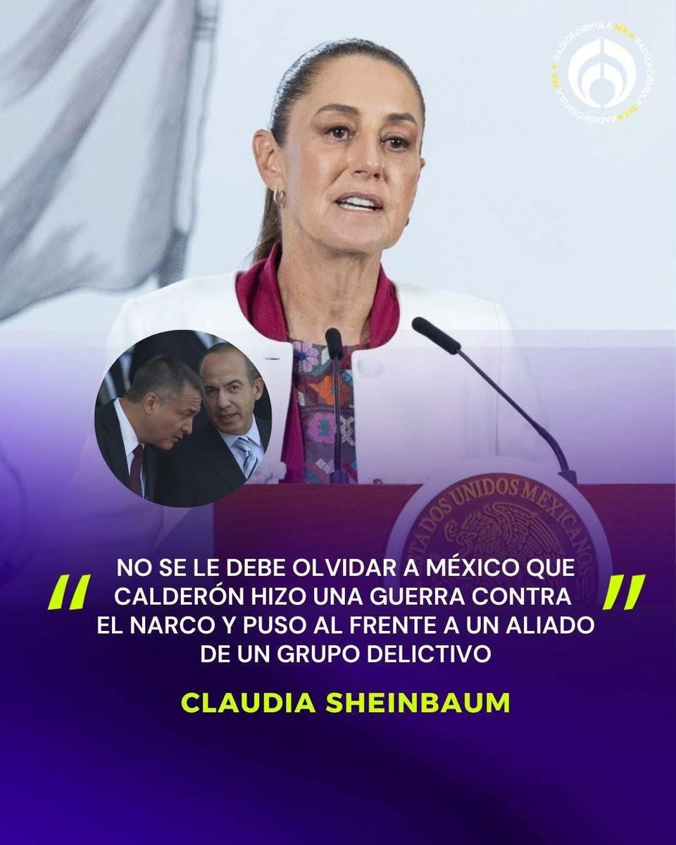 #PorSiNoLoViste La presidenta Claudia Sheinbaum criticó al exmandatario Felipe Calderón, al recordar que hoy hay cooperación entre México y EU en materia de seguridad. 🇺🇸