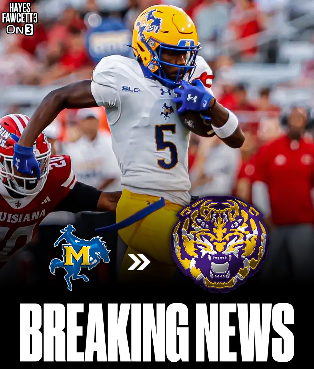 BREAKING: McNeese State transfer WR Josh Jackson has Committed to LSU, he tells <a href="/on3/"></a>

on3.com/transfer-porta…