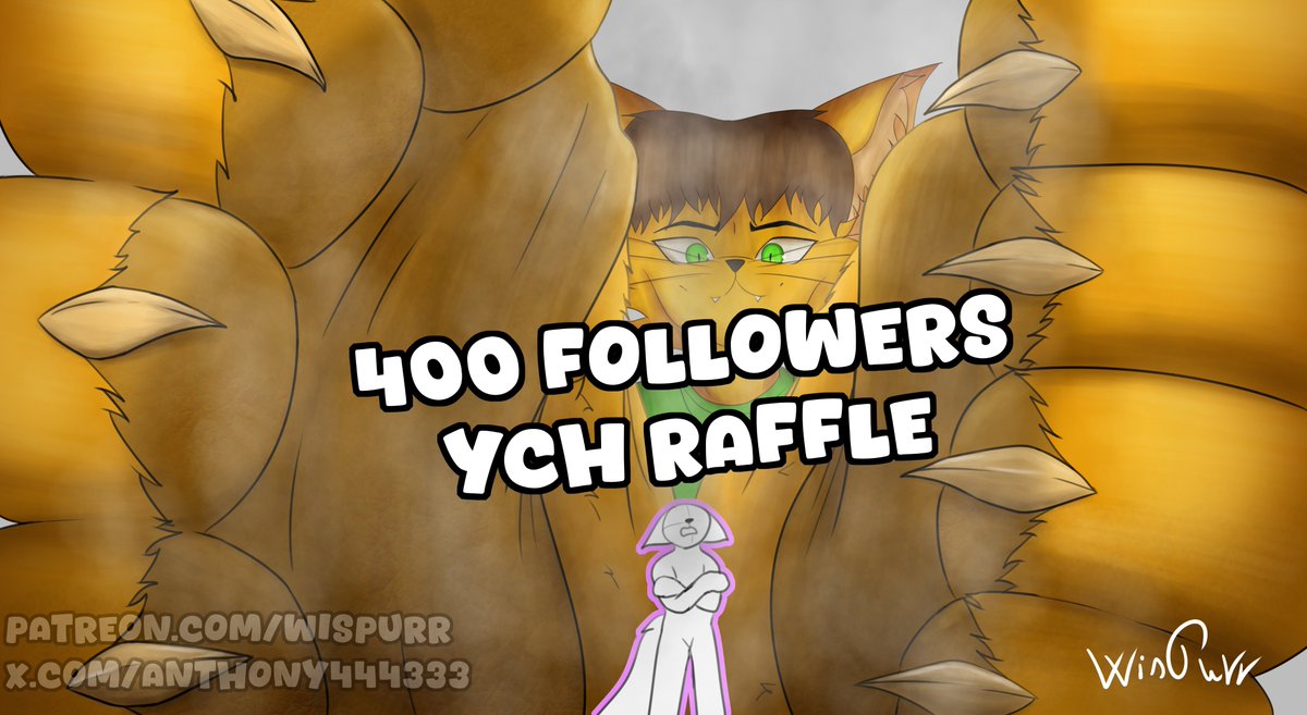 400 followers micro paw Raffle! 💛💛

Rules:  
🐾 Follow 
🐾Like + Repost  
🐾Comment your OC ref 

💛You get two free versions: 
- Clean and Steamy💛

💕Patreon members have 2 entries in the raffle💕

Raffle ends on January 15th. Good luck!
