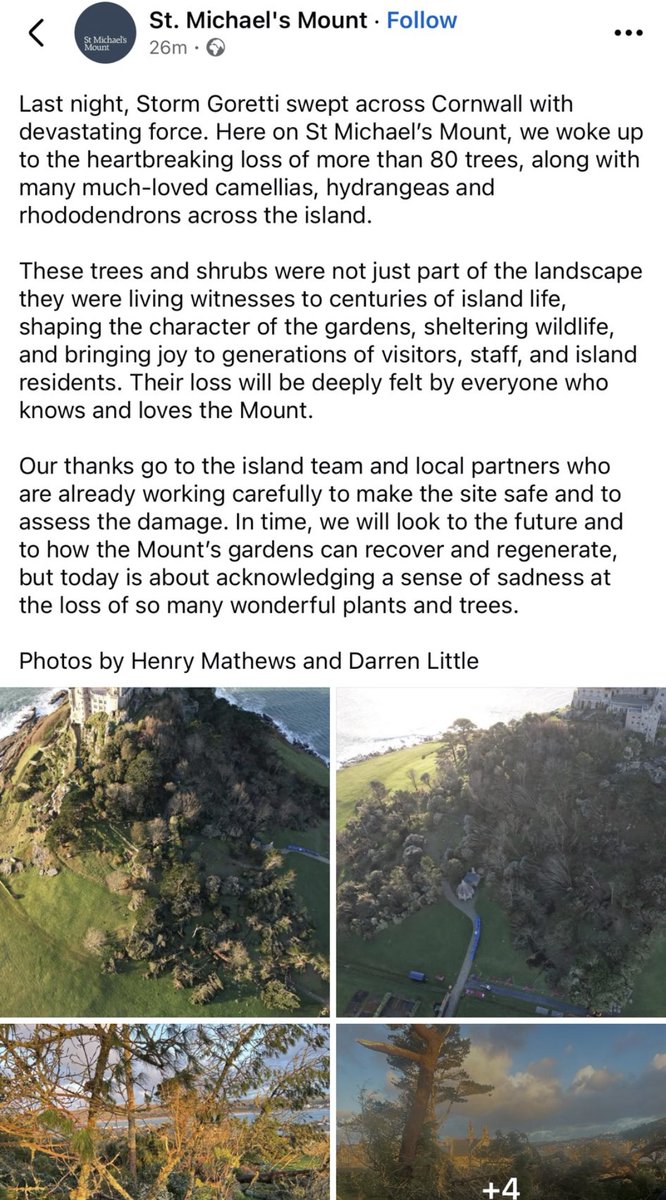 So sad to see such significant damage to places of natural beauty. The scale of damage is beyond that of most normal winter gales.