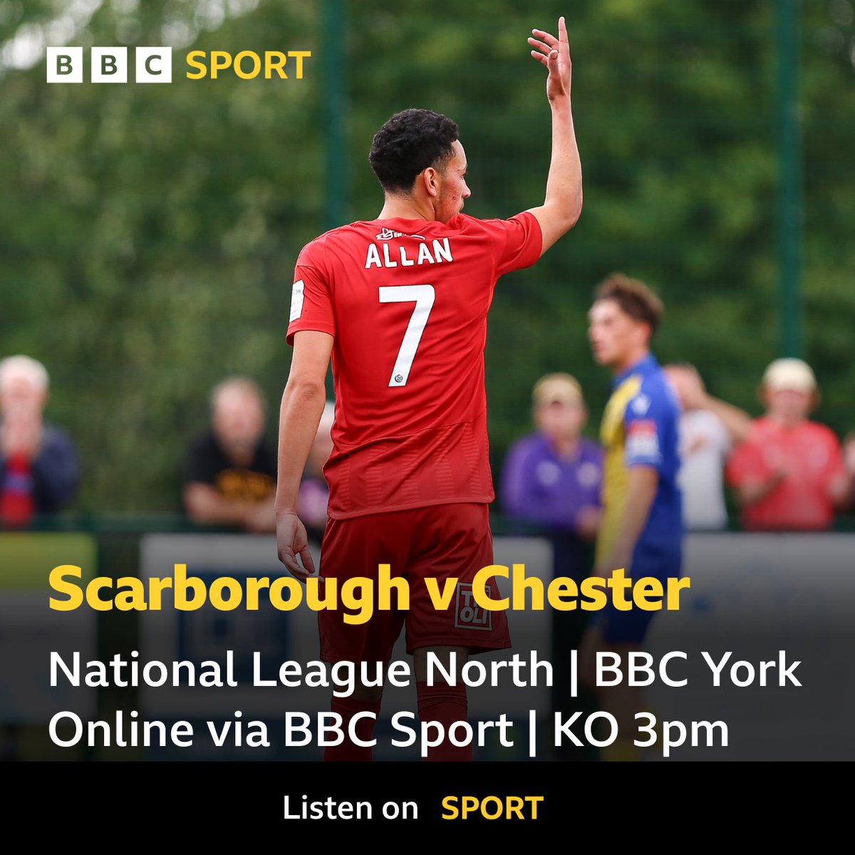 BBCYorkSport's tweet image. ⚽️ Scarborough Athletic's game is on after passed a pitch inspection at Bridlington.

Join us on @BBCYork from 2pm for build up to full commentary as @safc host Chester.

📸 Zach Forster

🕒 Kick off: 3pm
📻 Online via BBC Sport website &amp;amp; app
🎙️ Build up &amp;amp; commentary:…