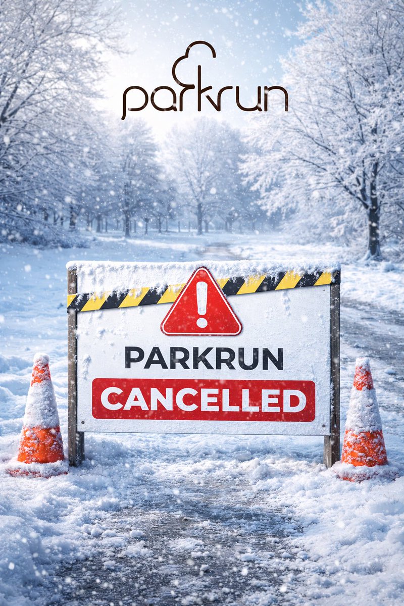 After an inspection of the paths this evening, we have decided to cancel tomorrow’s #parkrun. 

Some paths are iced over &amp; with the temperatures to drop overnight, the course will remain unsafe. 

Fingers crossed for some parkrun tourism tomorrow…..or a lie in 🤪