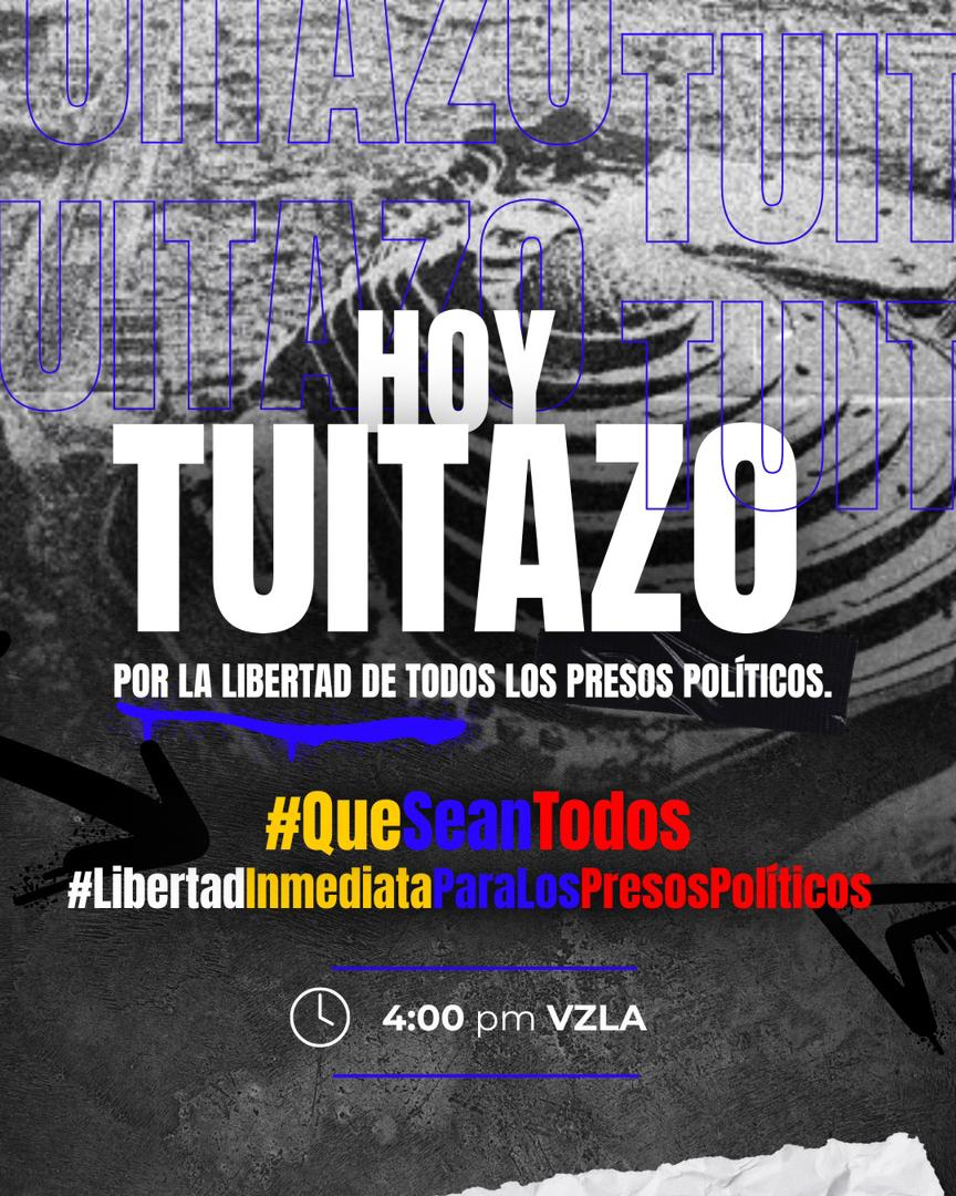 VenteDDHH's tweet image. 🚨#Tuitazo Más de 900 rehenes siguen secuestrados en las cárceles y centros de tortura del régimen en Venezuela. 🇻🇪 

¡Exigimos la libertad de TODOS los presos políticos¡ 

Hoy, #9Ene, a las 4pm (VEN 🇻🇪). 

#QueSeanTodos
#LibertadInmediataParaLosPresosPoliticos